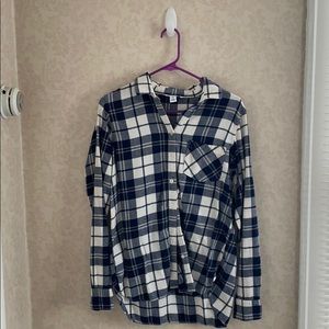 Old navy plaid women’s shirt blue